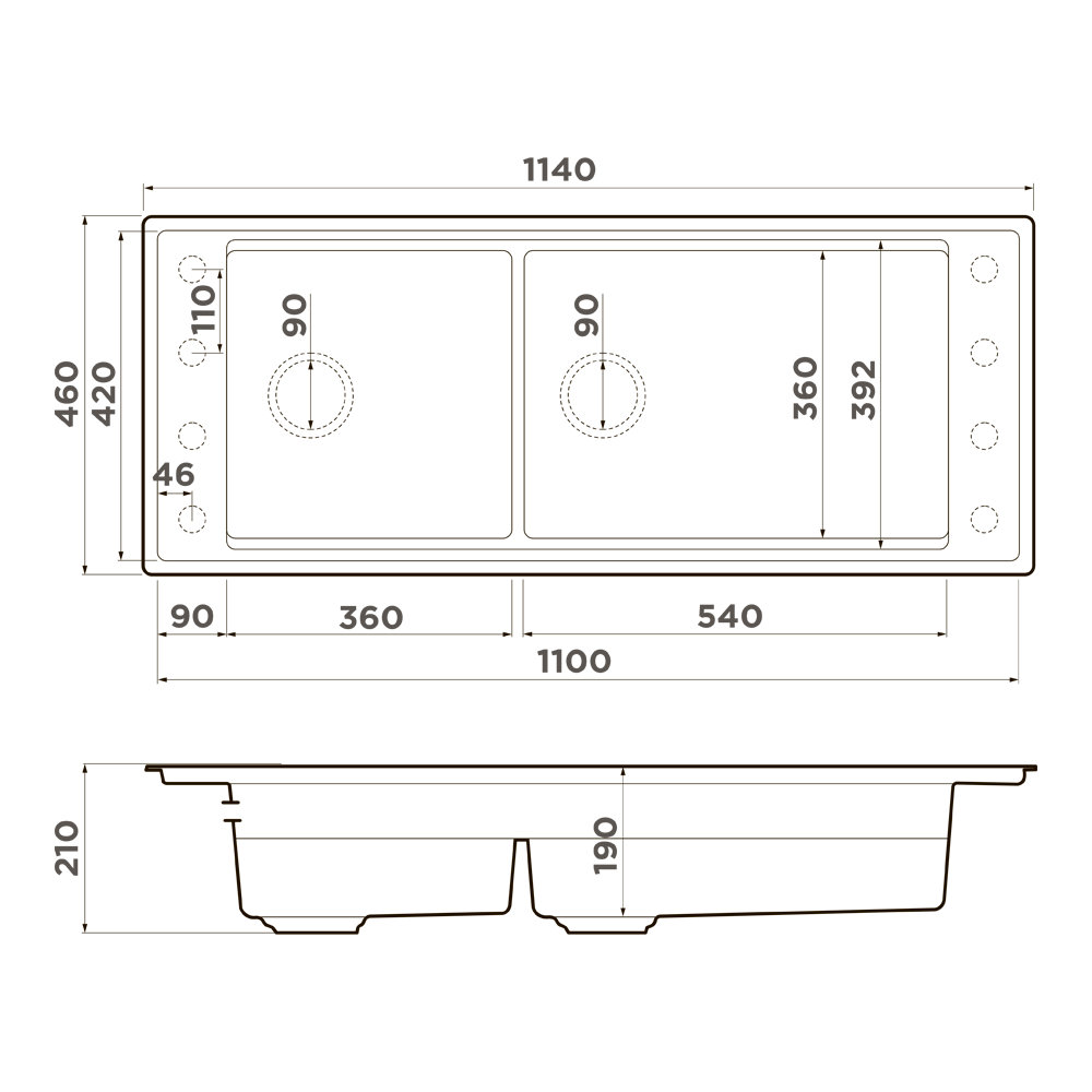 Мойка OMOIKIRI Sintesi Pro 114-2-MO (4997450) - ракурс 2