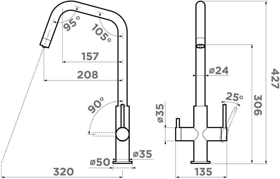 Смеситель OMOIKIRI Miyako-GB (4994594) - ракурс 2